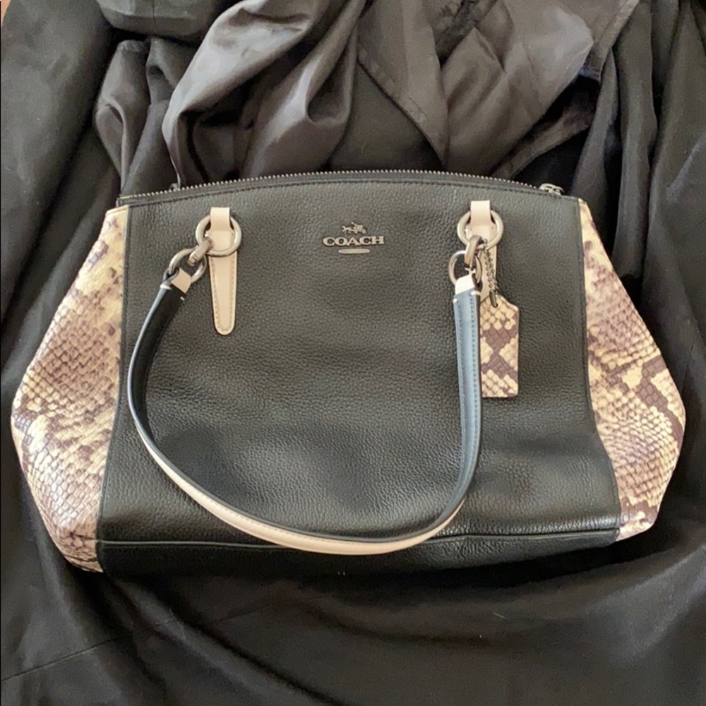 Vintage Coach Leather snakeskin-accents Bag